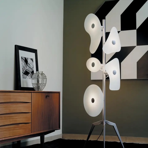 NIB FOSCARINI Orbital Floor Lamp in White | Design by Ferruccio Laviani - Picture 3 of 7